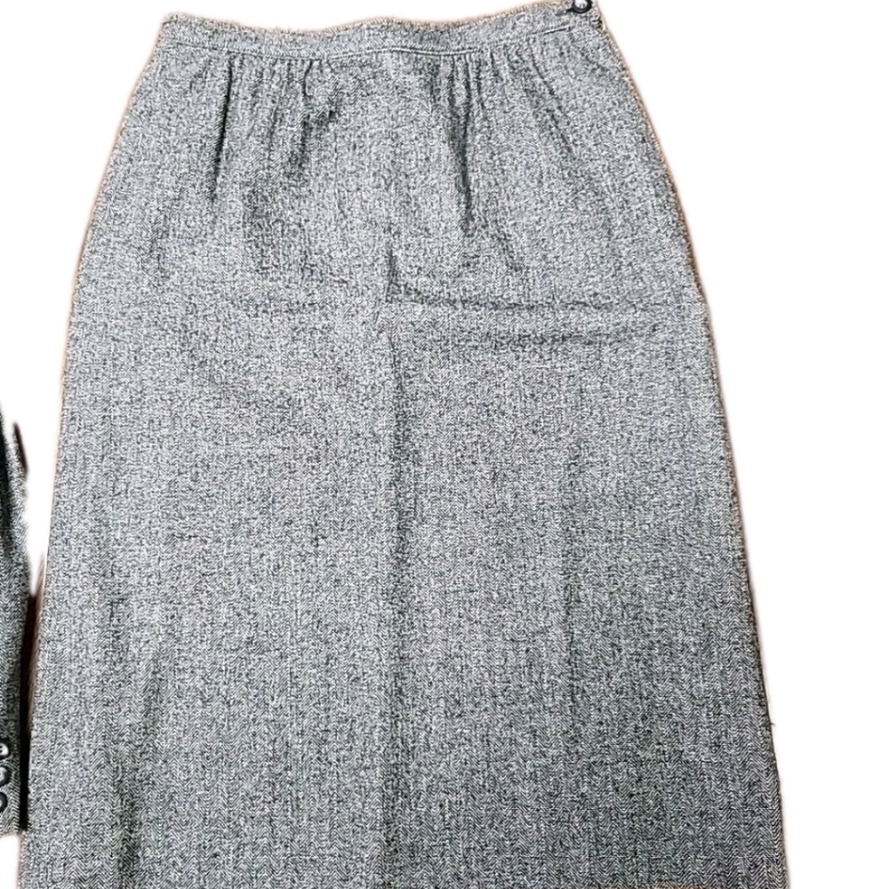 Vtg Pendleton Womens USA Made Virgin Wool Suit Skirt And Blazer S-10 Herringbone - Picture 7 of 15